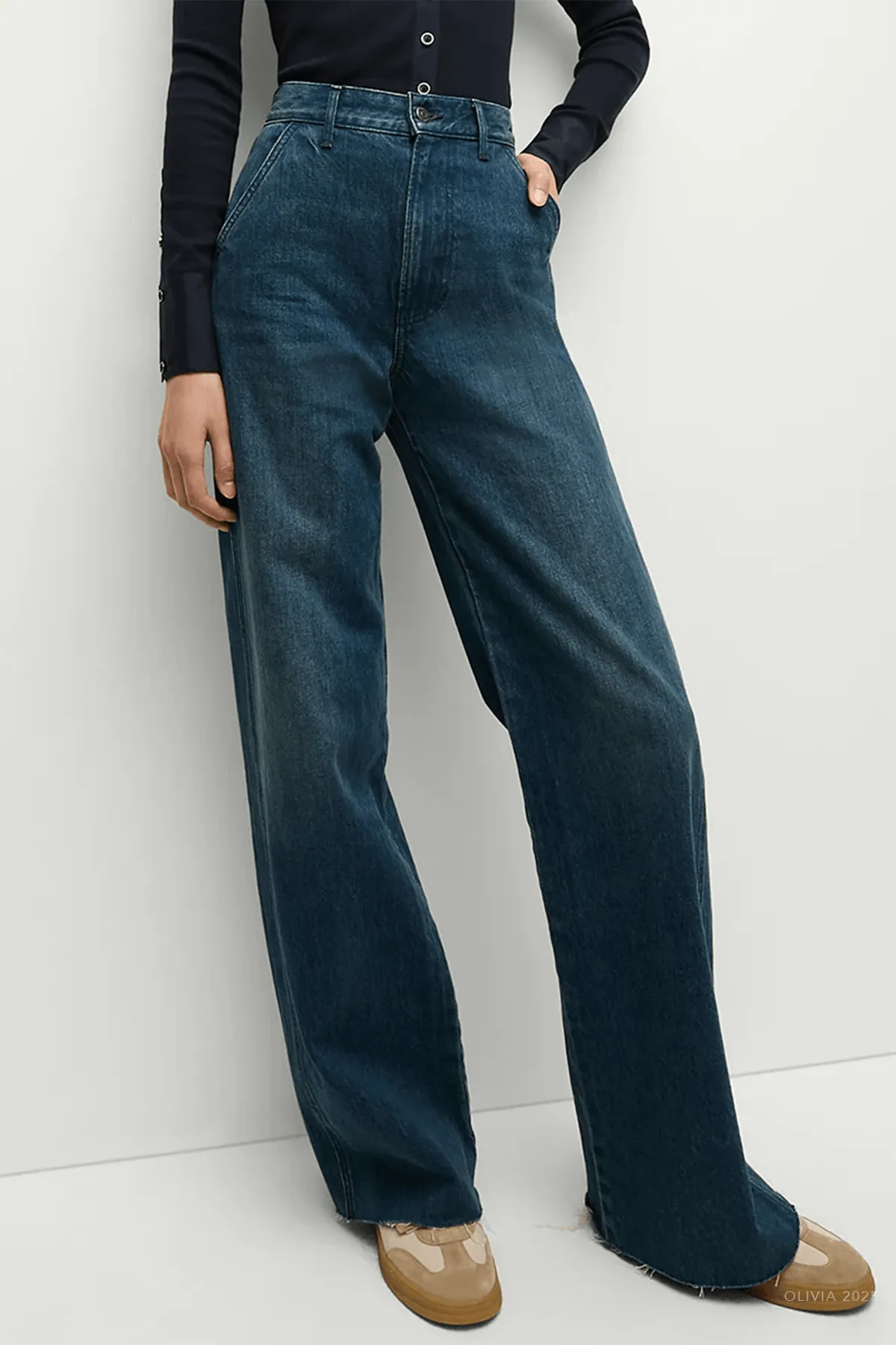 Taylor Slant-Pocket Wide-Leg Jean in Northern Lights