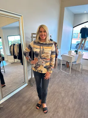 Trisha Tyler Drawstring Cowl Neck Pullover