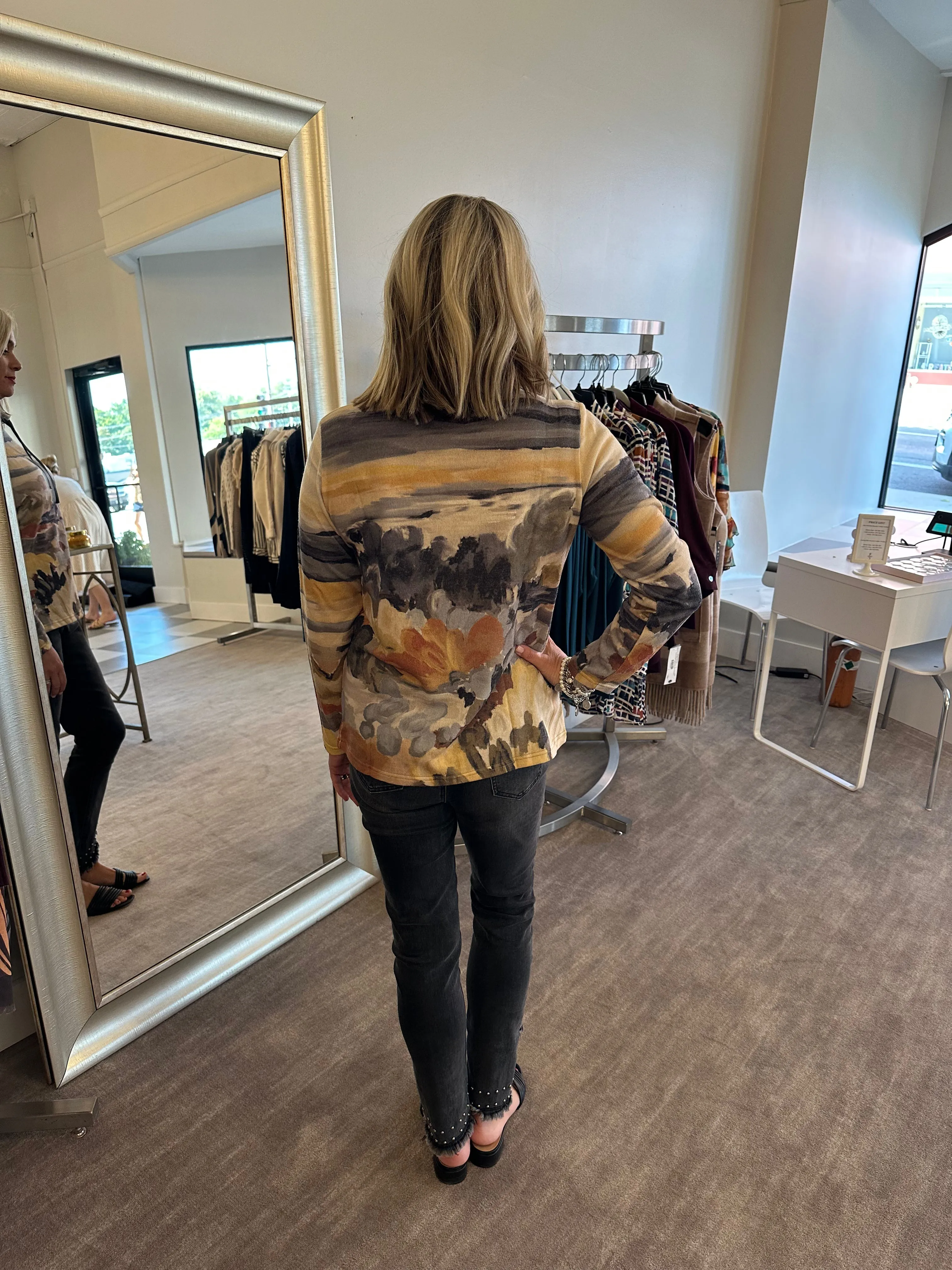 Trisha Tyler Drawstring Cowl Neck Pullover