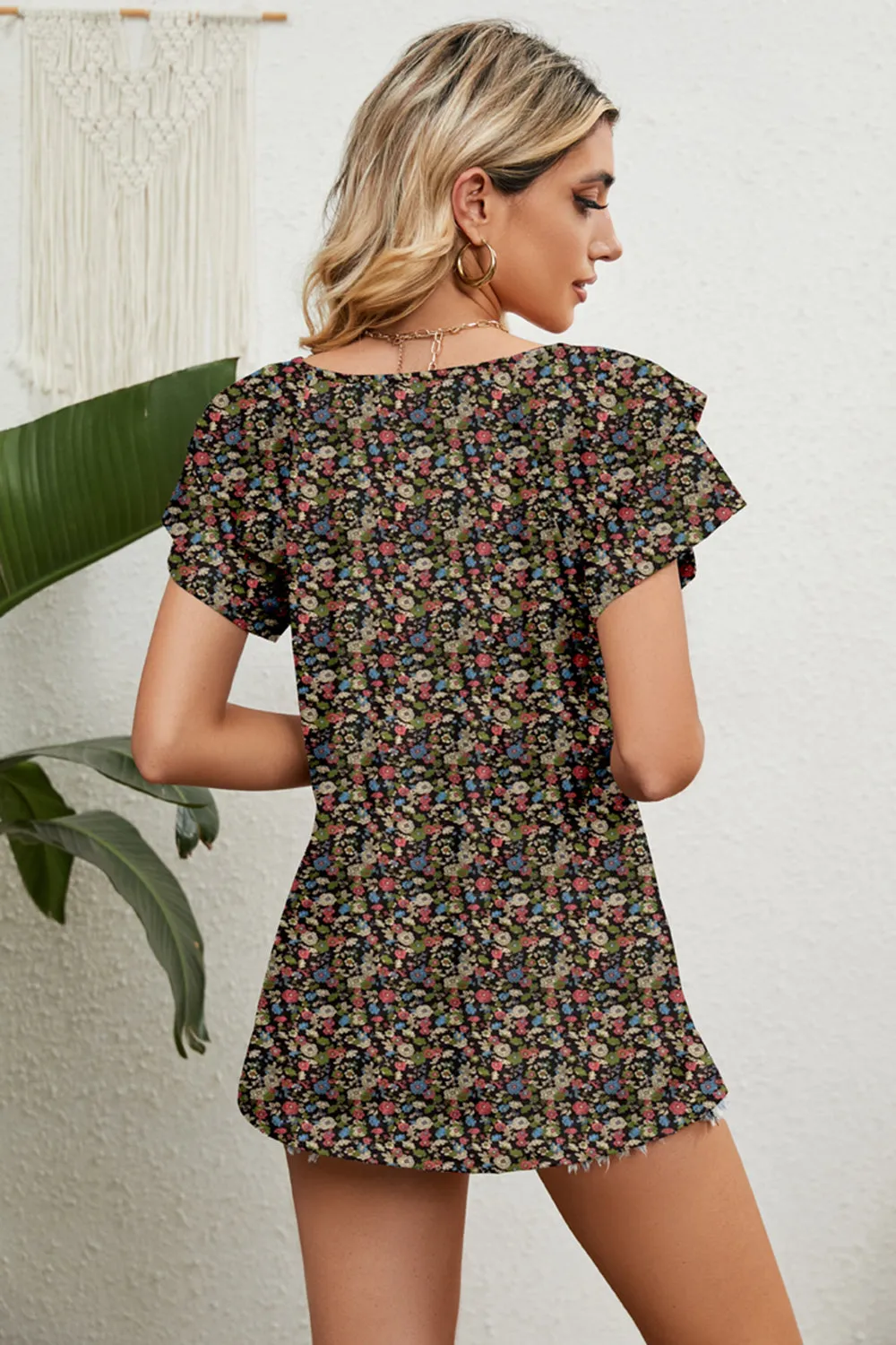 V-Neck Short Sleeve Blouse (9 Colors)