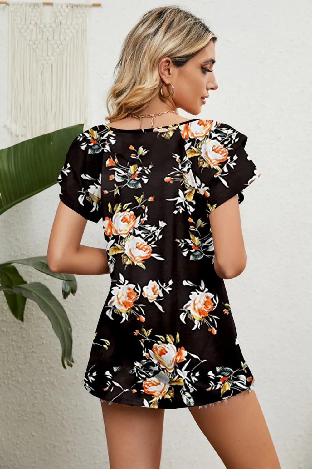 V-Neck Short Sleeve Blouse (9 Colors)