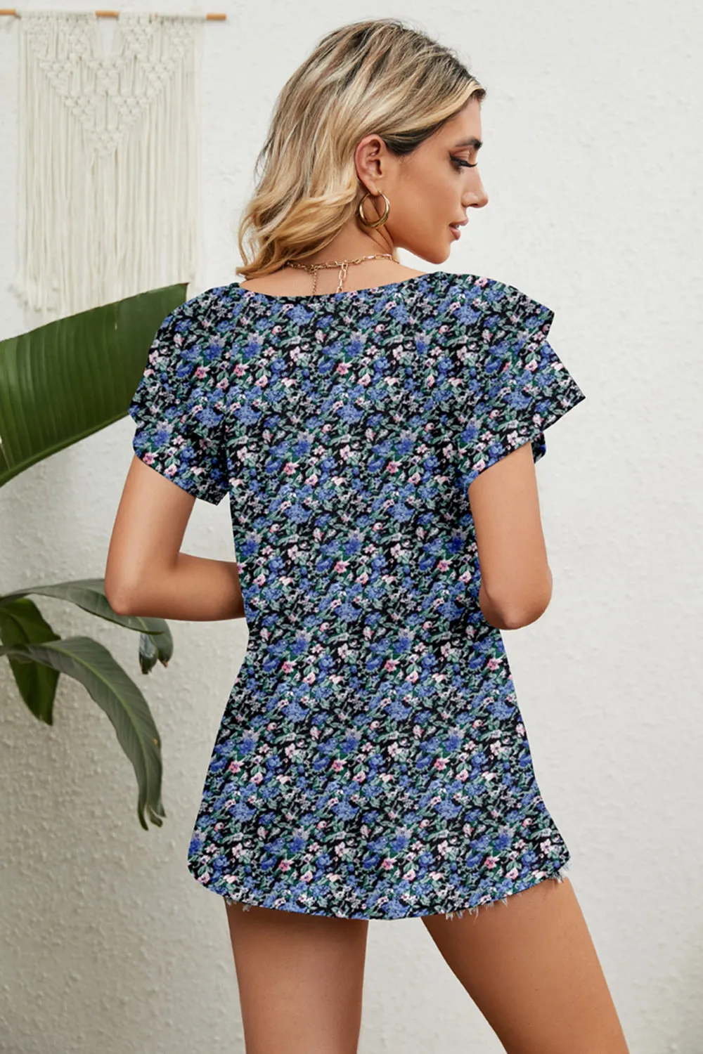 V-Neck Short Sleeve Blouse (9 Colors)