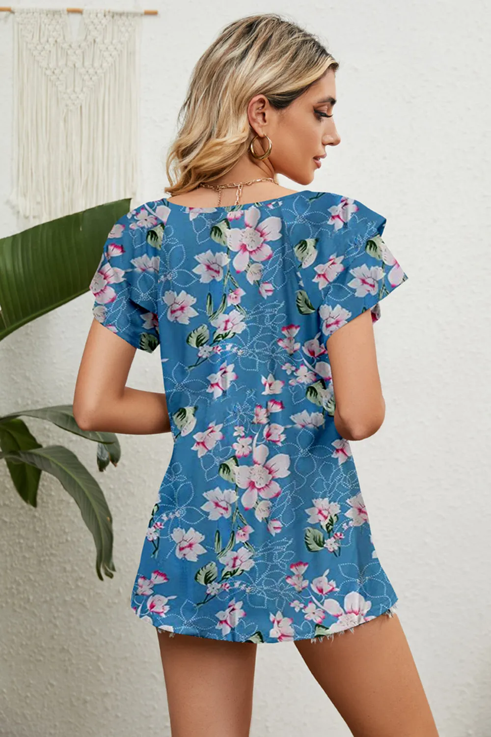 V-Neck Short Sleeve Blouse (9 Colors)