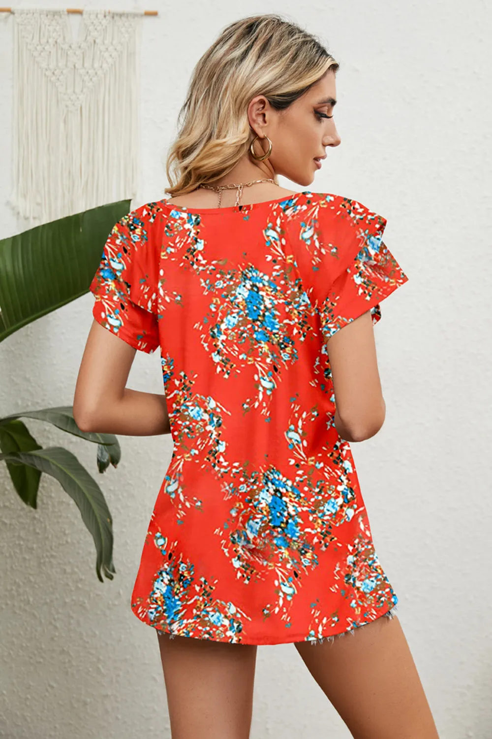 V-Neck Short Sleeve Blouse (9 Colors)