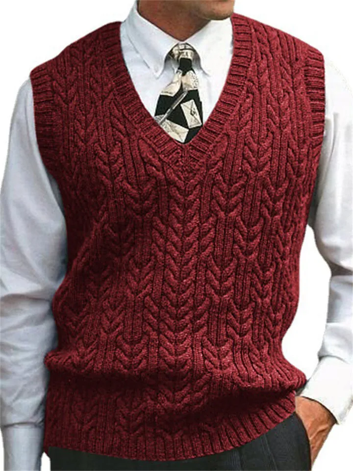 V-Neck Solid Color Casual Sleeveless Sweaters