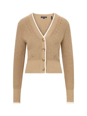 Veronica Beard Beatrice Cardigan in Stone Khaki