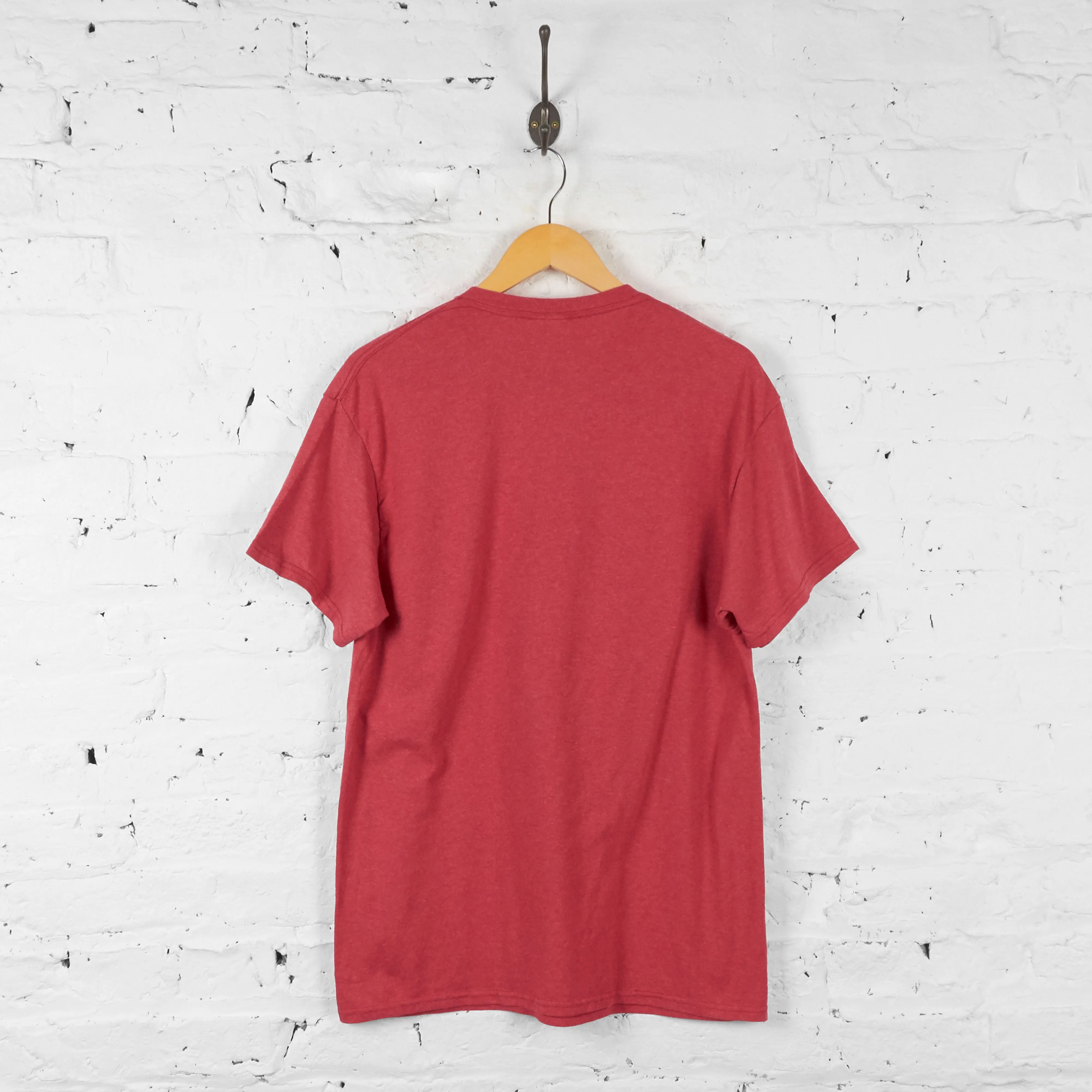 Vintage Mickey Mouse Santa T-shirt - Red - L