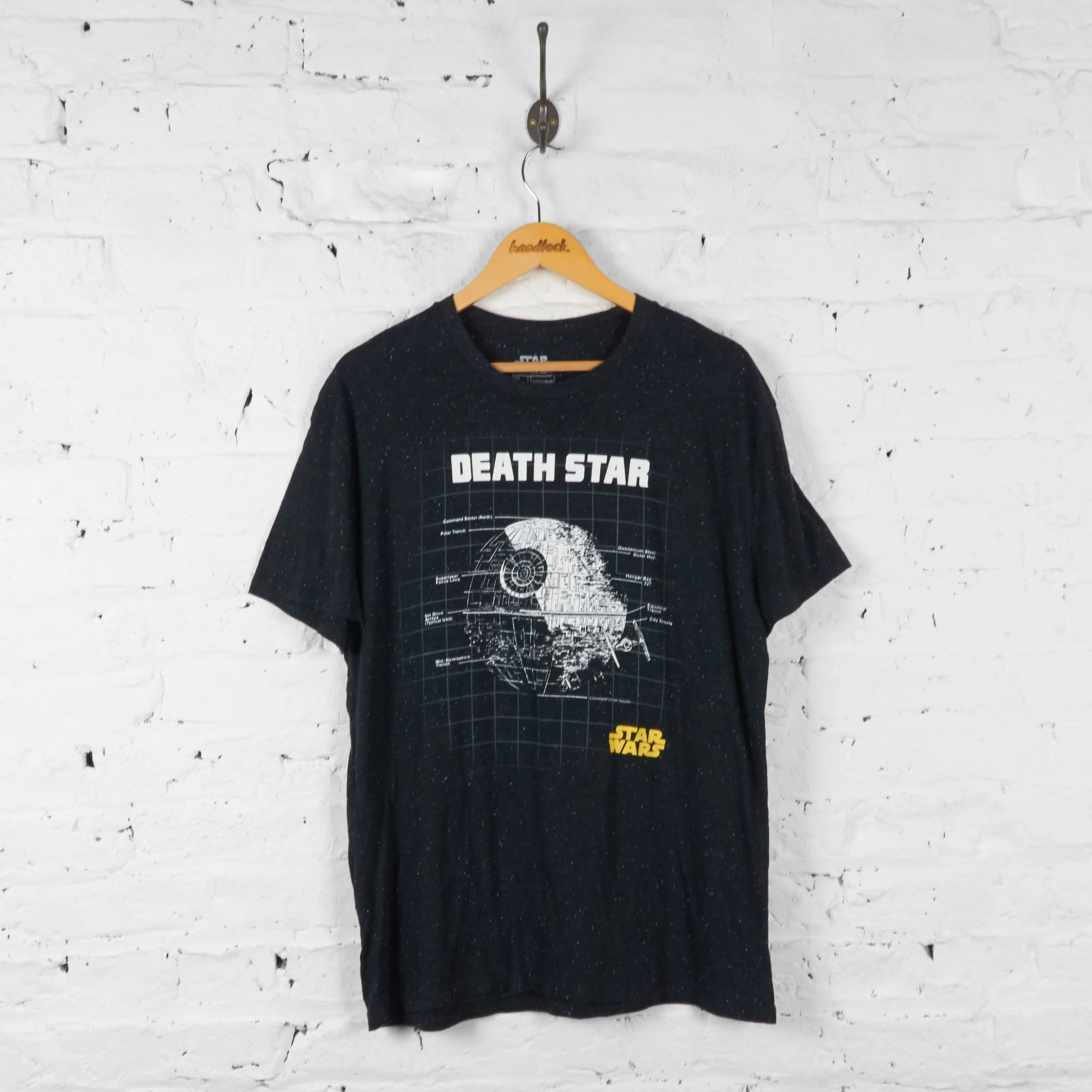 Vintage Star Wars Death Star T-shirt - Black - L