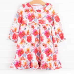 Watercolor Bouquet Dress, Purple