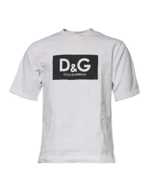 White DG Logo Crew Neck Short Sleeves T-shirt