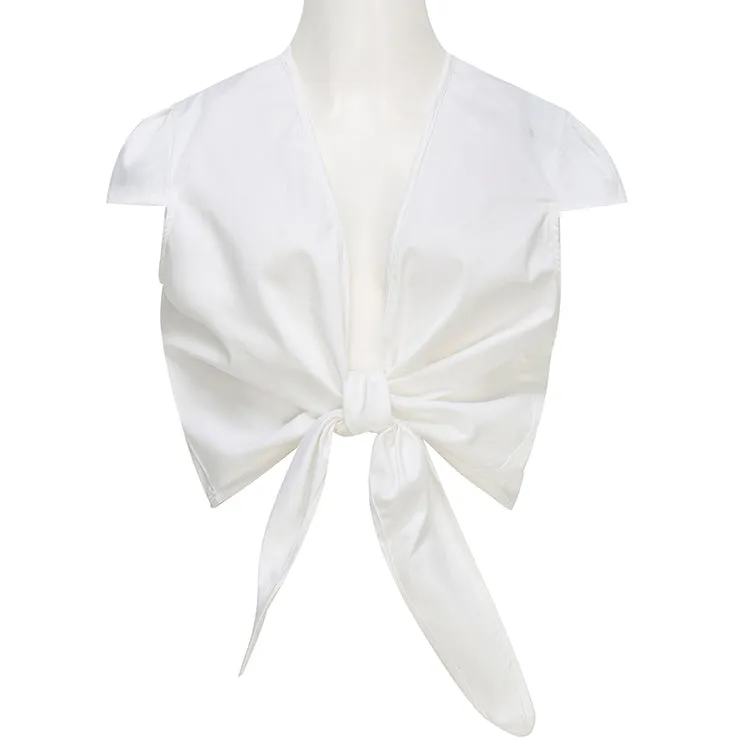 White Tie Crop Top