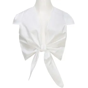 White Tie Crop Top