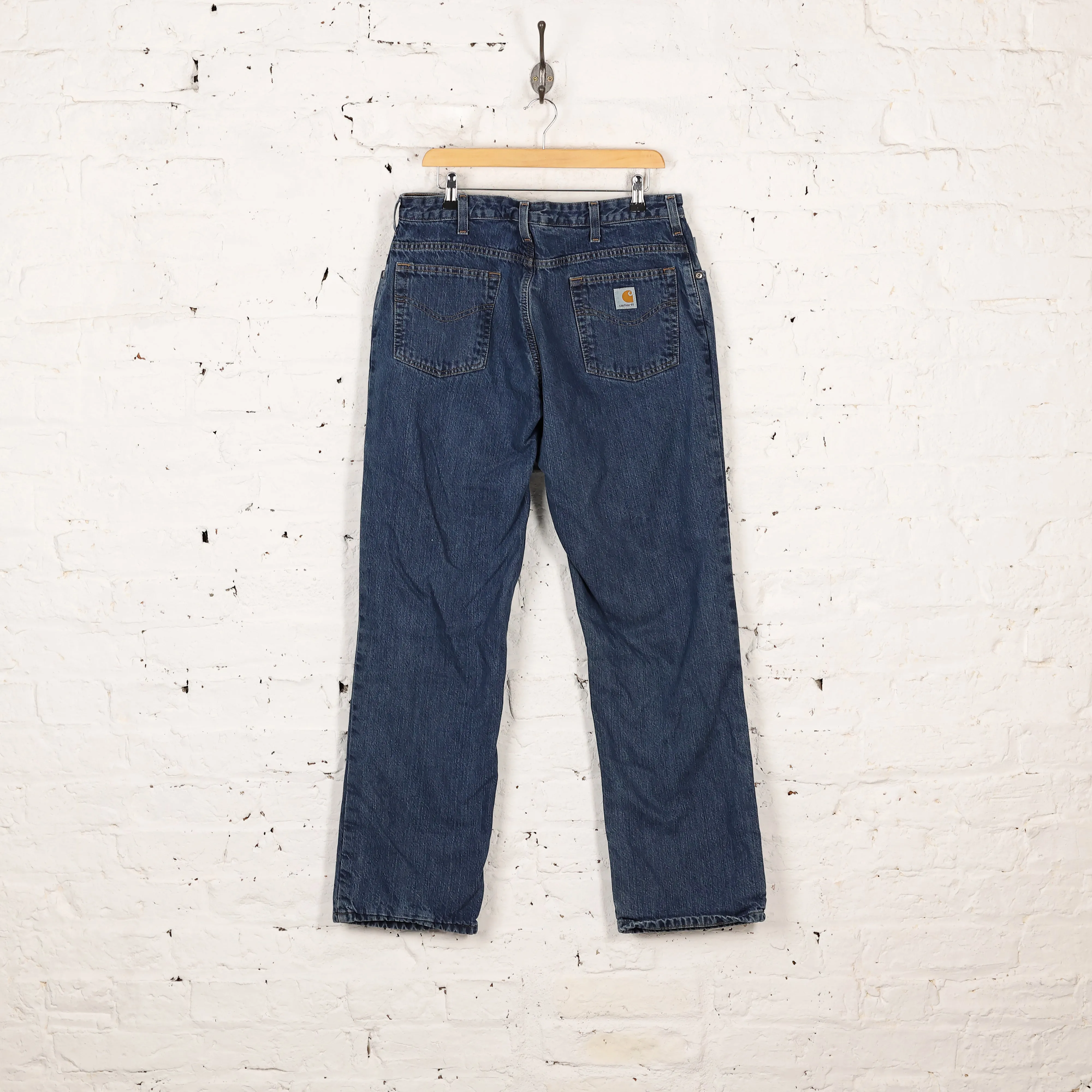 Women's Carhartt Lined Work Pants Jeans - Blue - Women's L