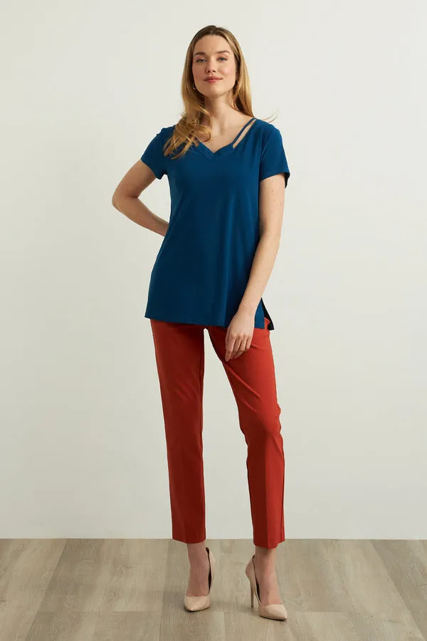Women's Joseph Ribkoff | V-neck Tee Shirt Style Top | Aquarius