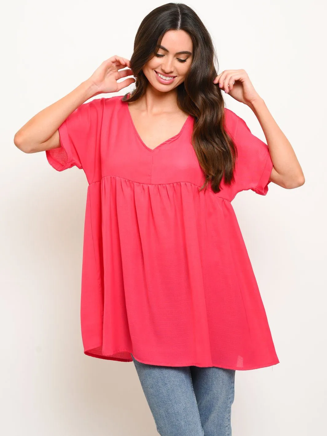 WOMEN'S V-NECK TUNIC TOP