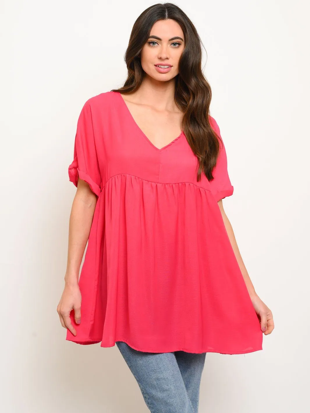 WOMEN'S V-NECK TUNIC TOP