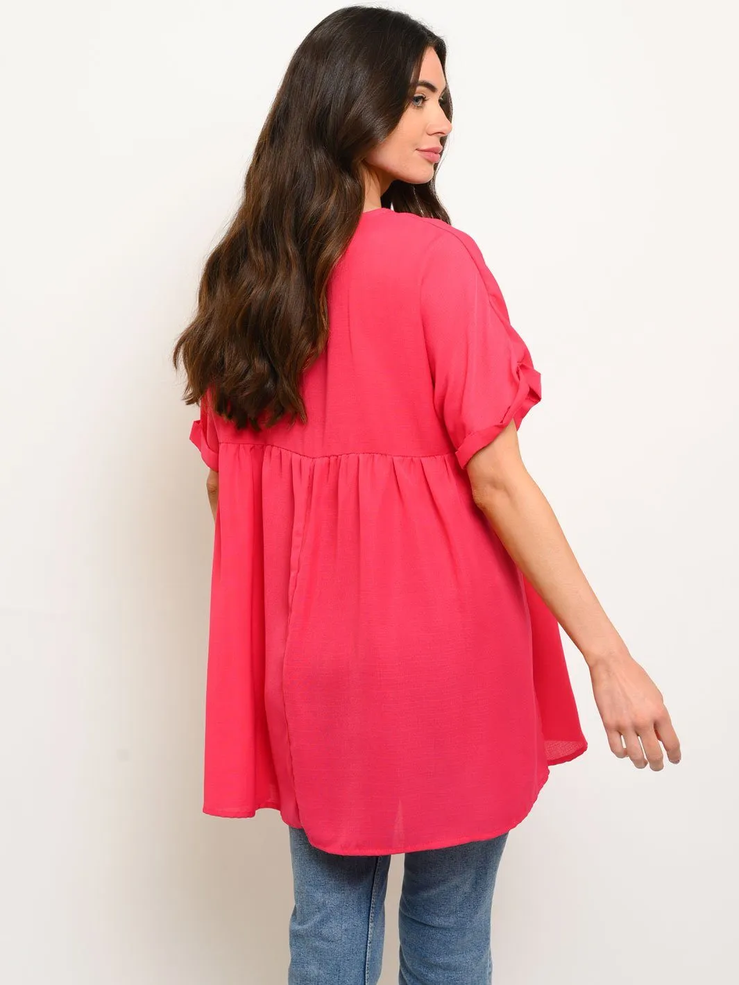 WOMEN'S V-NECK TUNIC TOP