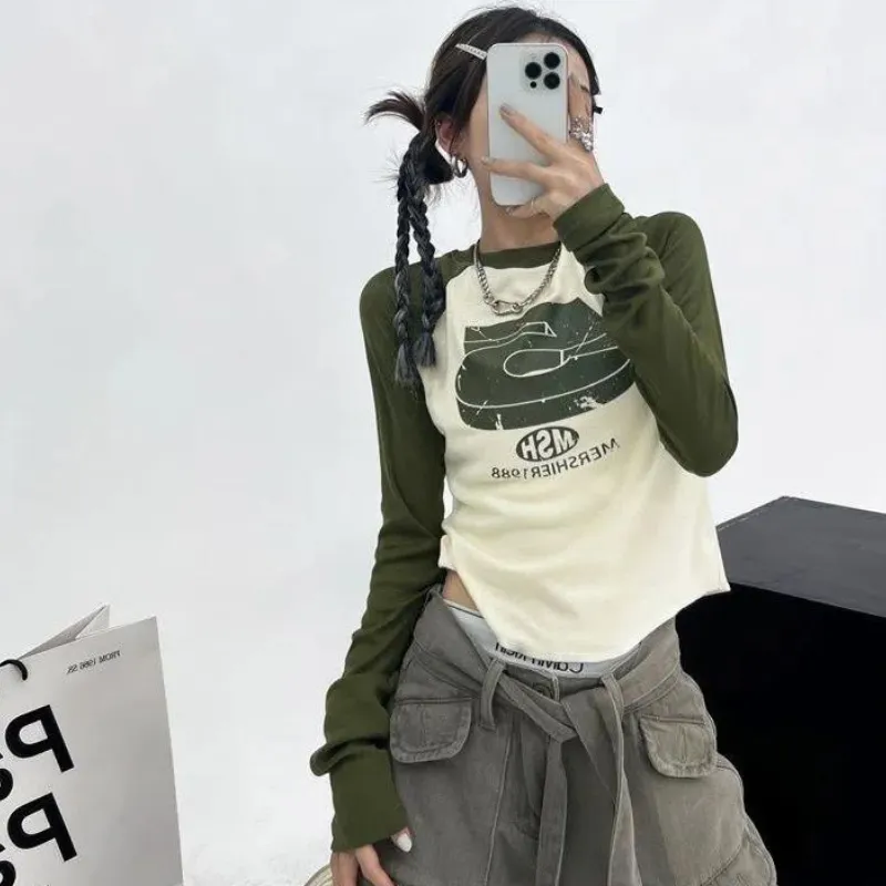 Women‘s Vintage Cropped Long Sleeve