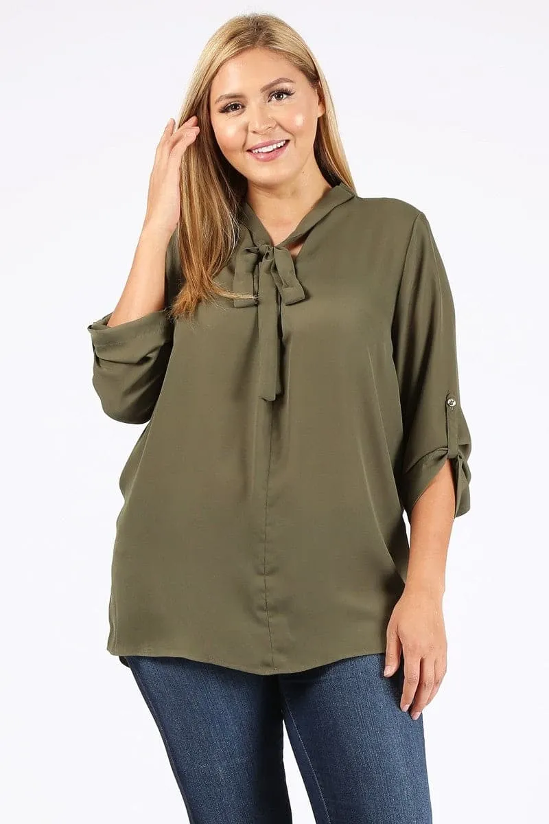 Wool Dobby Plus Top Olive - Pack of 6