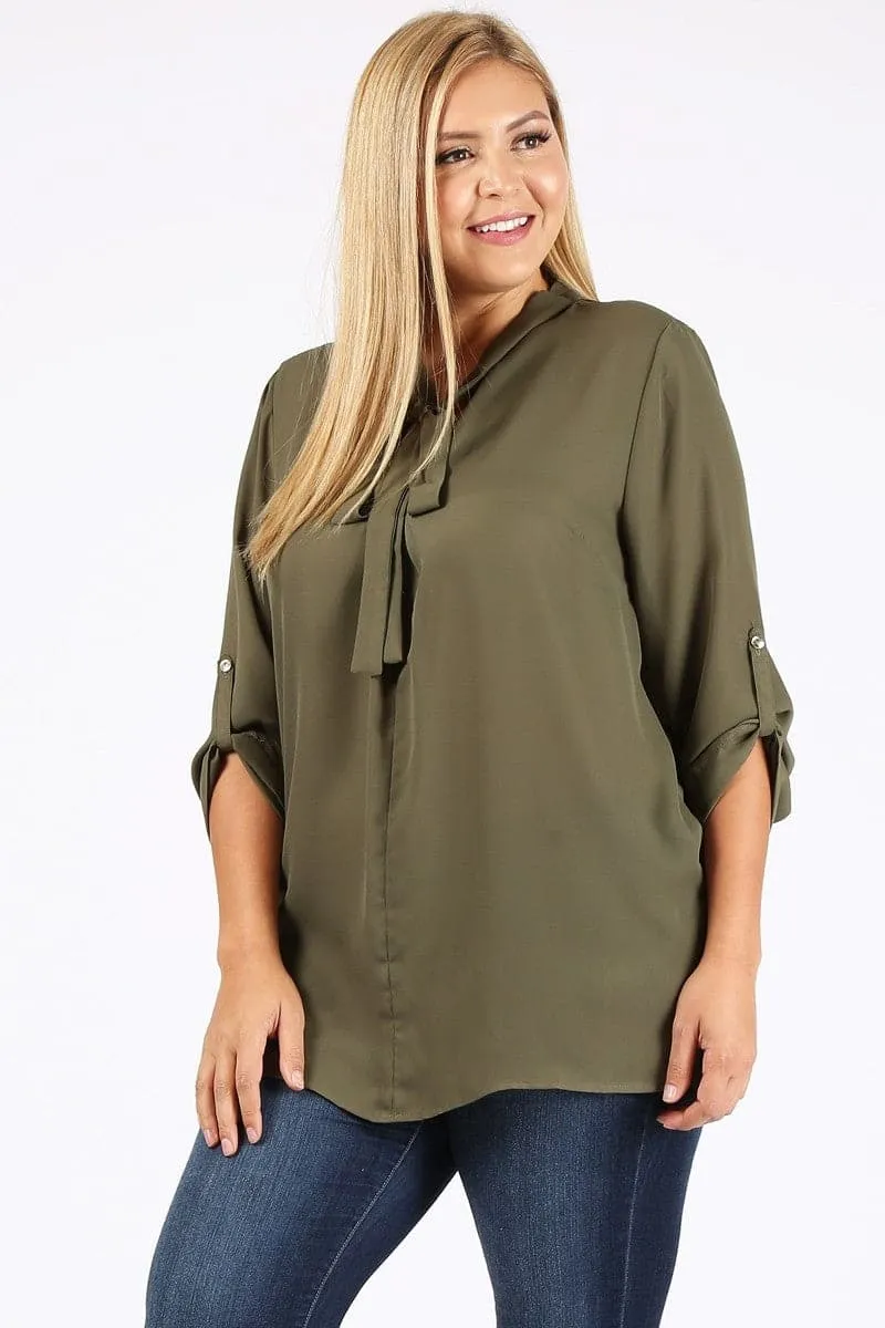 Wool Dobby Plus Top Olive - Pack of 6