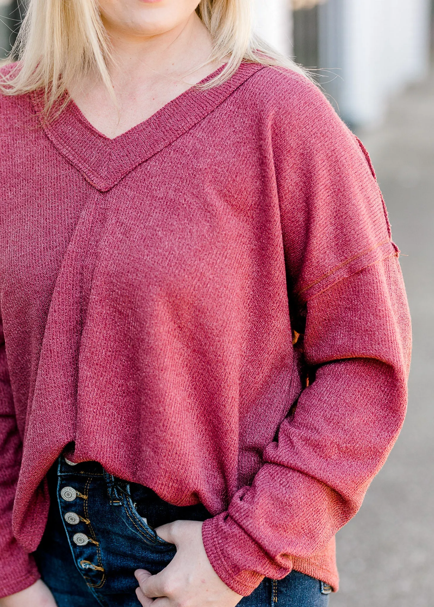 X Key To Success Deep Mauve Top