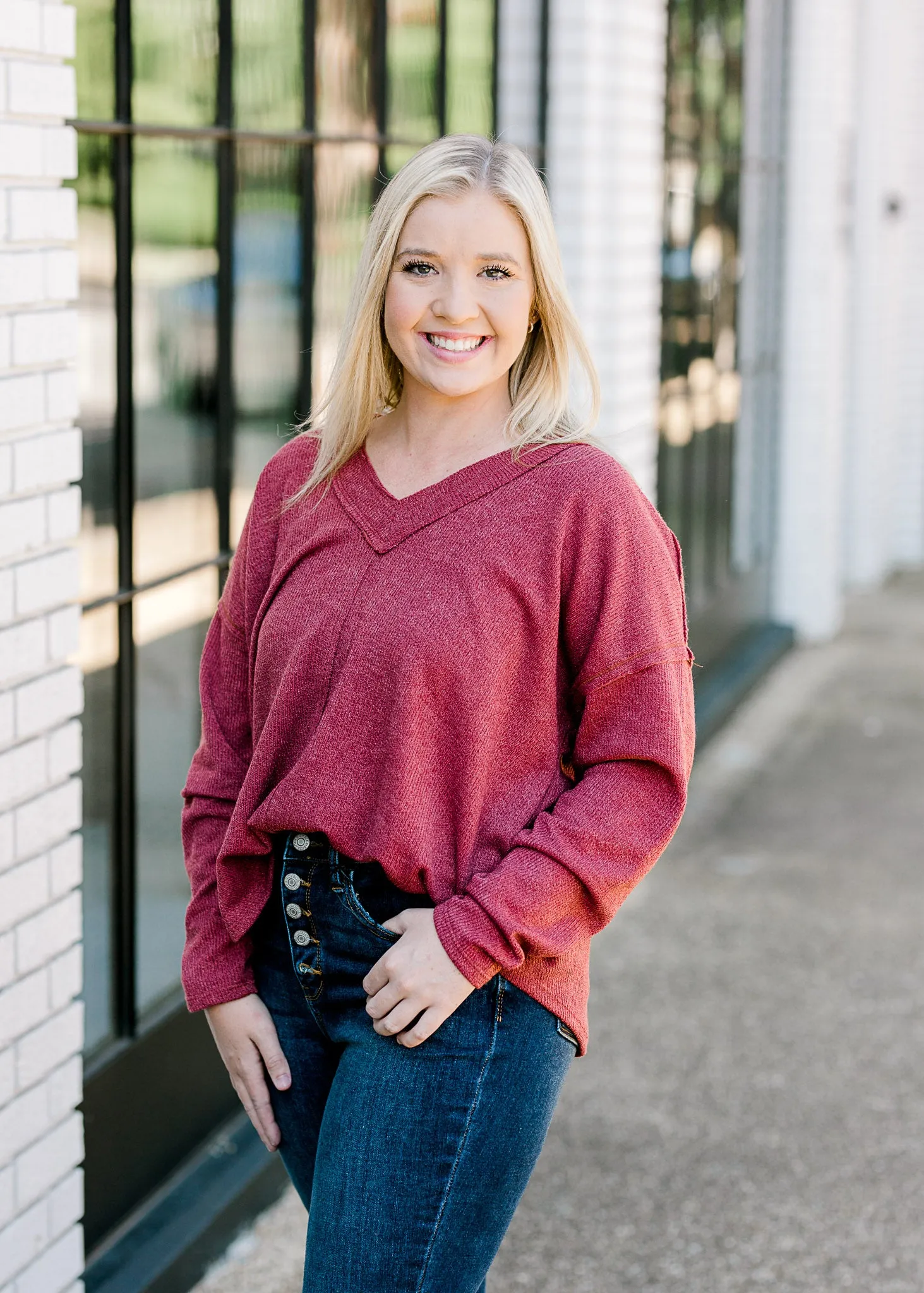 X Key To Success Deep Mauve Top