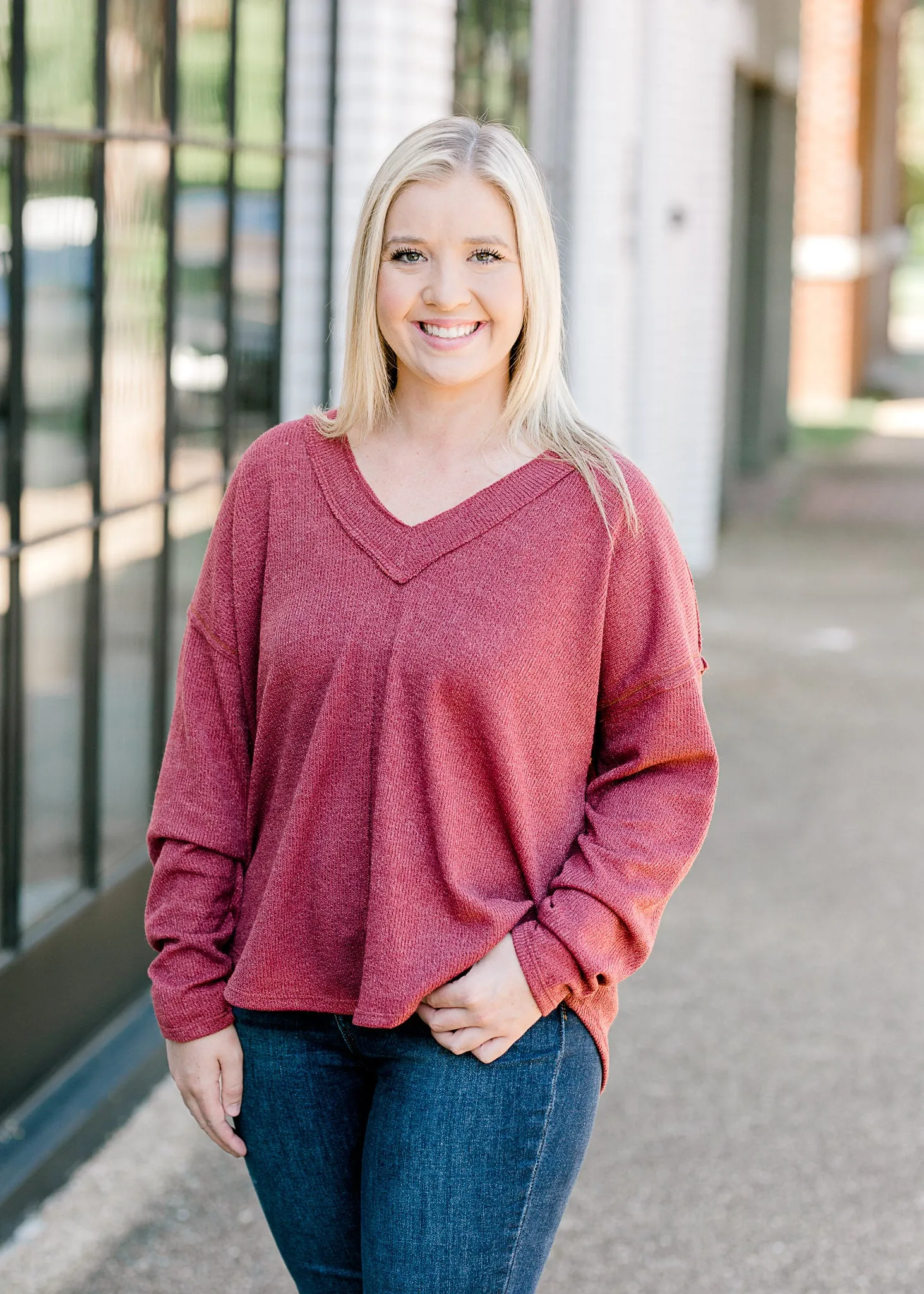 X Key To Success Deep Mauve Top