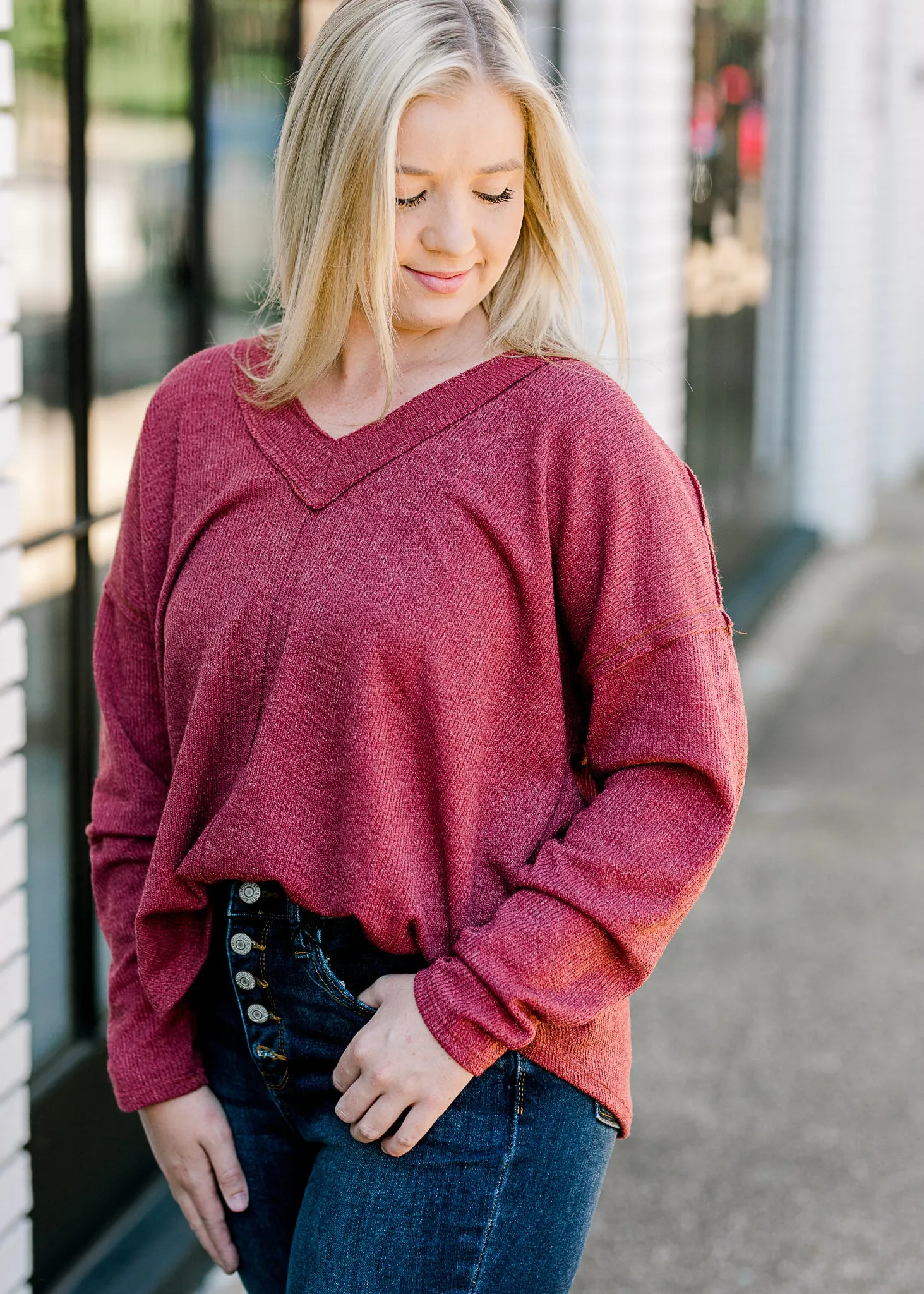 X Key To Success Deep Mauve Top