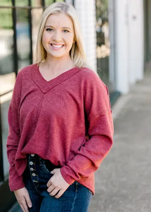 X Key To Success Deep Mauve Top