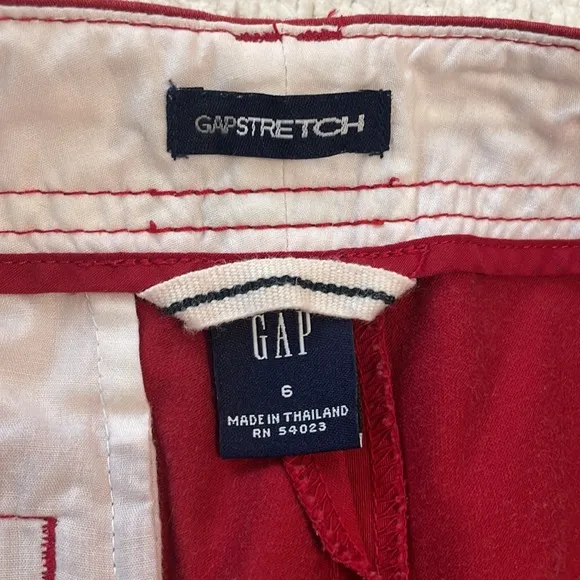 Y2K Gap stretch pants red cotton adjustable legs holiday women’s size 6