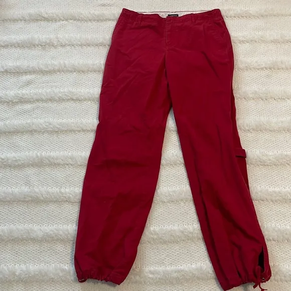 Y2K Gap stretch pants red cotton adjustable legs holiday women’s size 6