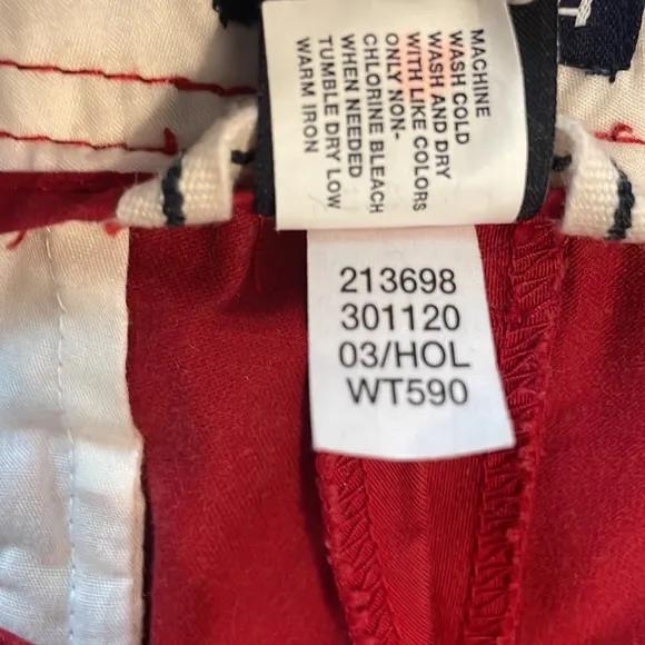 Y2K Gap stretch pants red cotton adjustable legs holiday women’s size 6